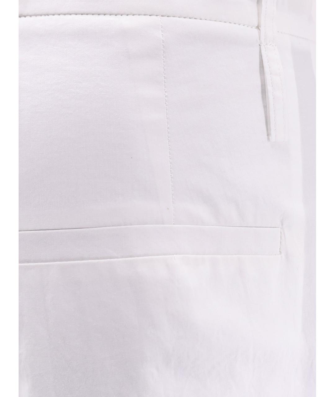 ALYSI Белые хлопковые прямые брюки, фото 3