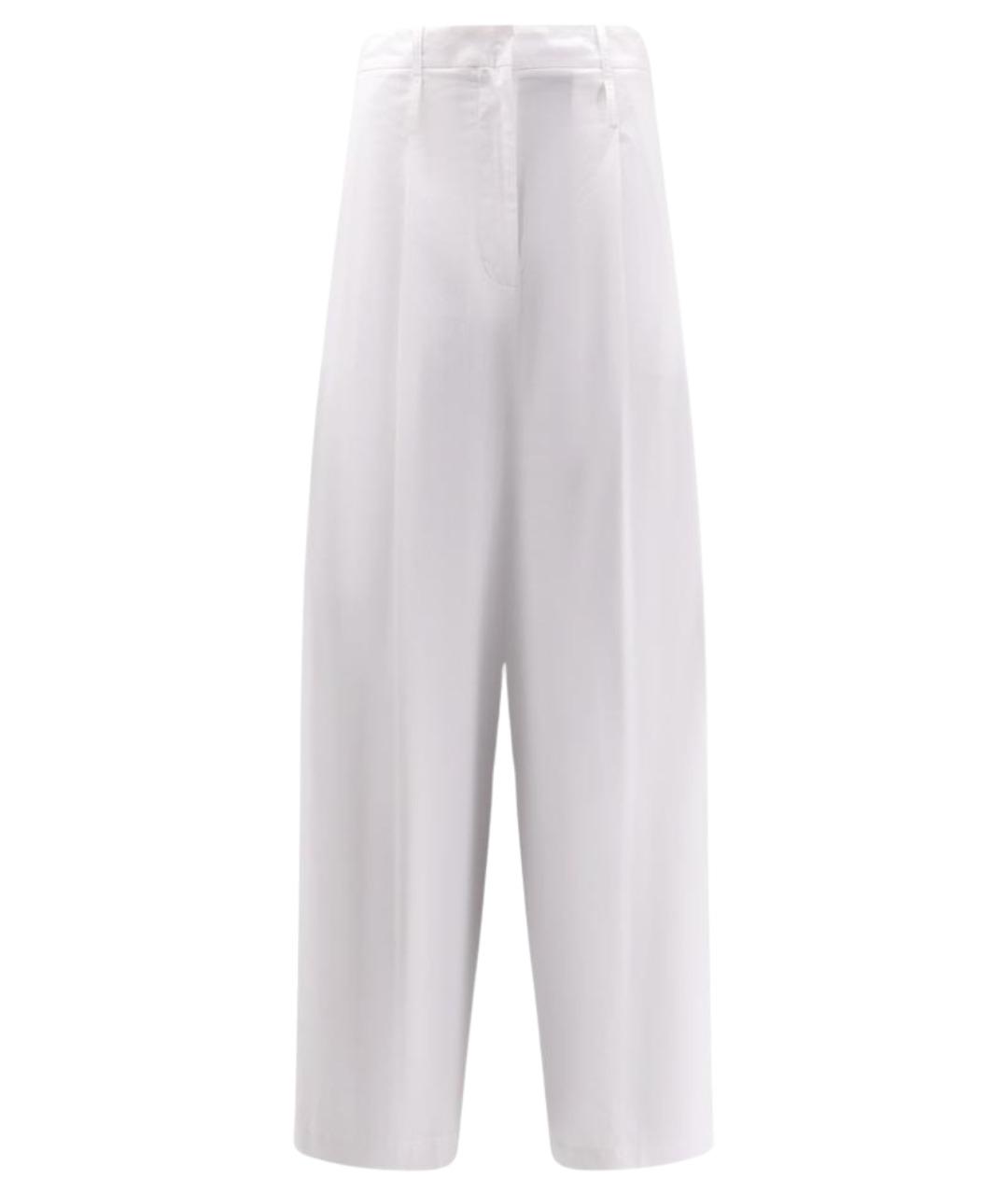 ALYSI Белые хлопковые прямые брюки, фото 1