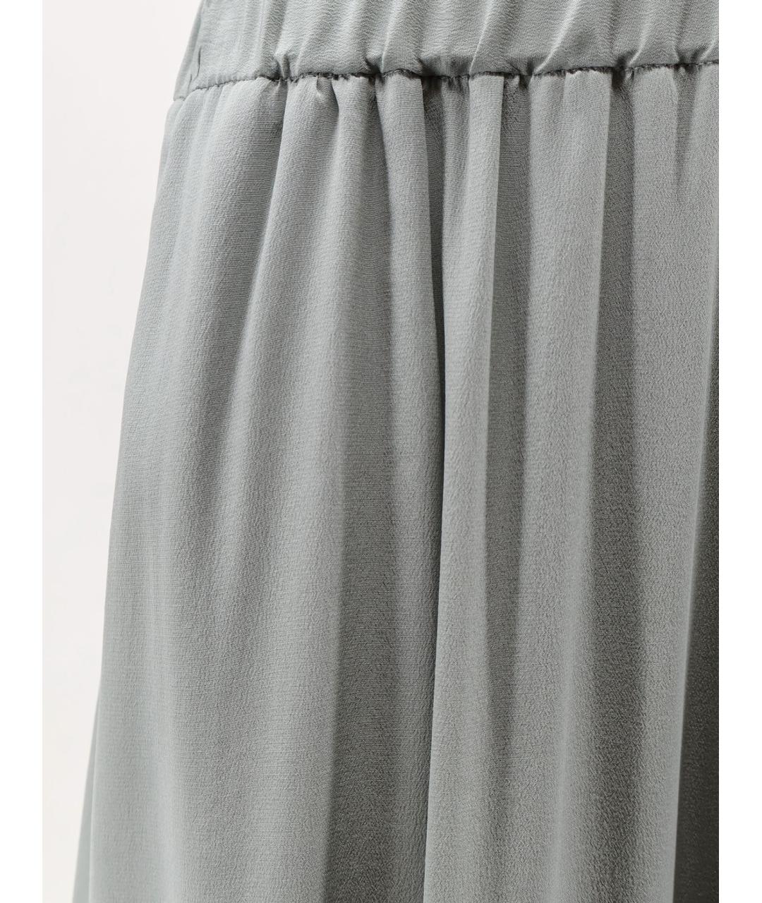 ALYSI Серые шелковые брюки широкие, фото 3