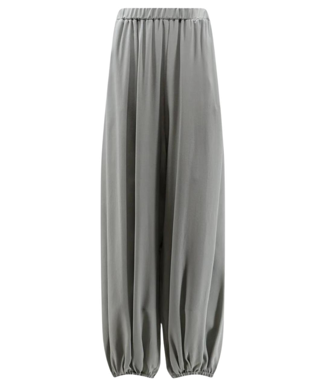 ALYSI Серые шелковые брюки широкие, фото 1