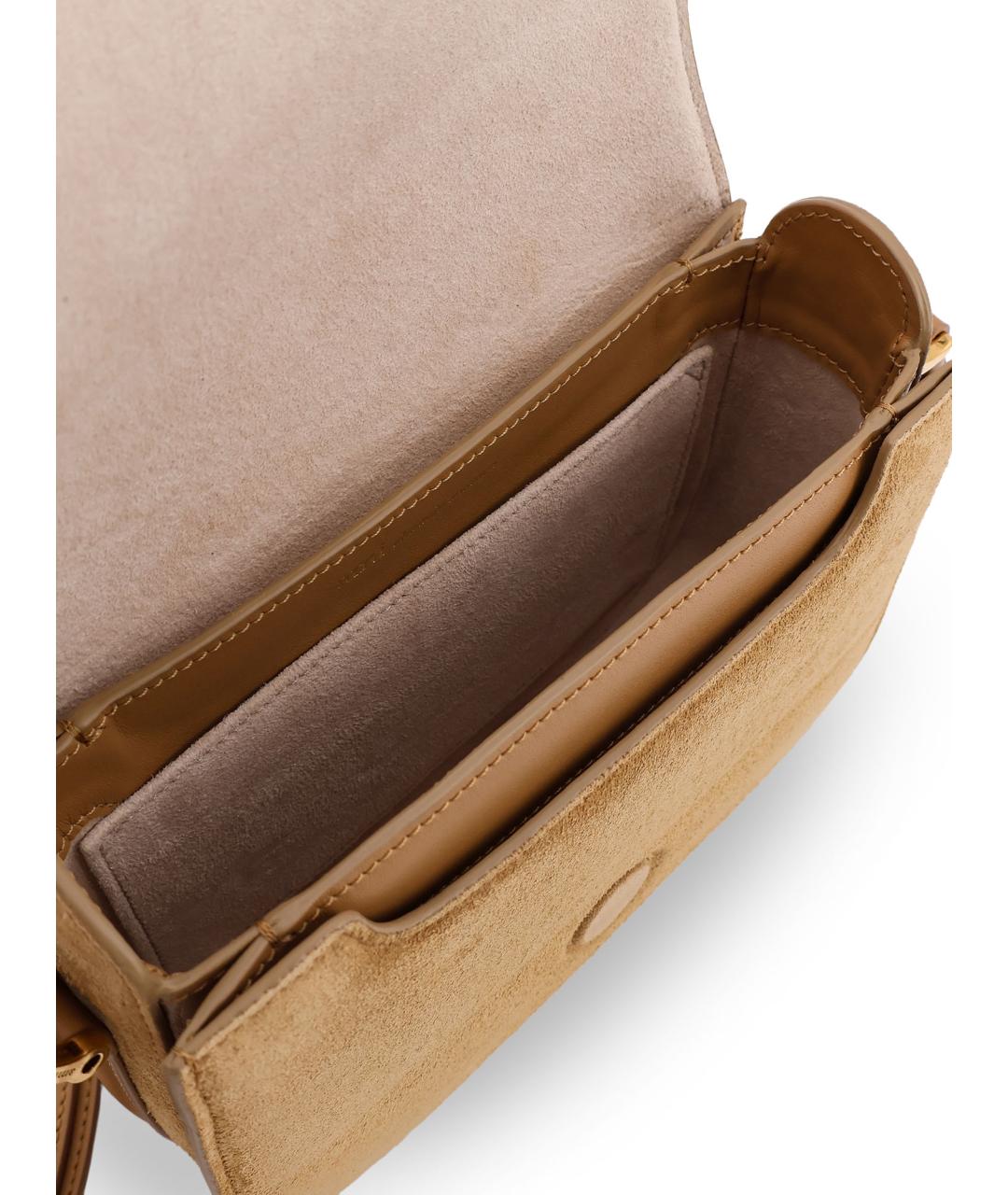 Ami Paris Бежевая замшевая сумка через плечо, фото 4