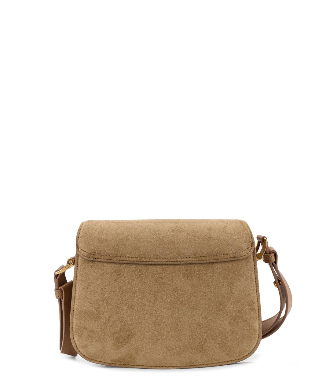 Ami Paris Бежевая замшевая сумка через плечо, фото 2