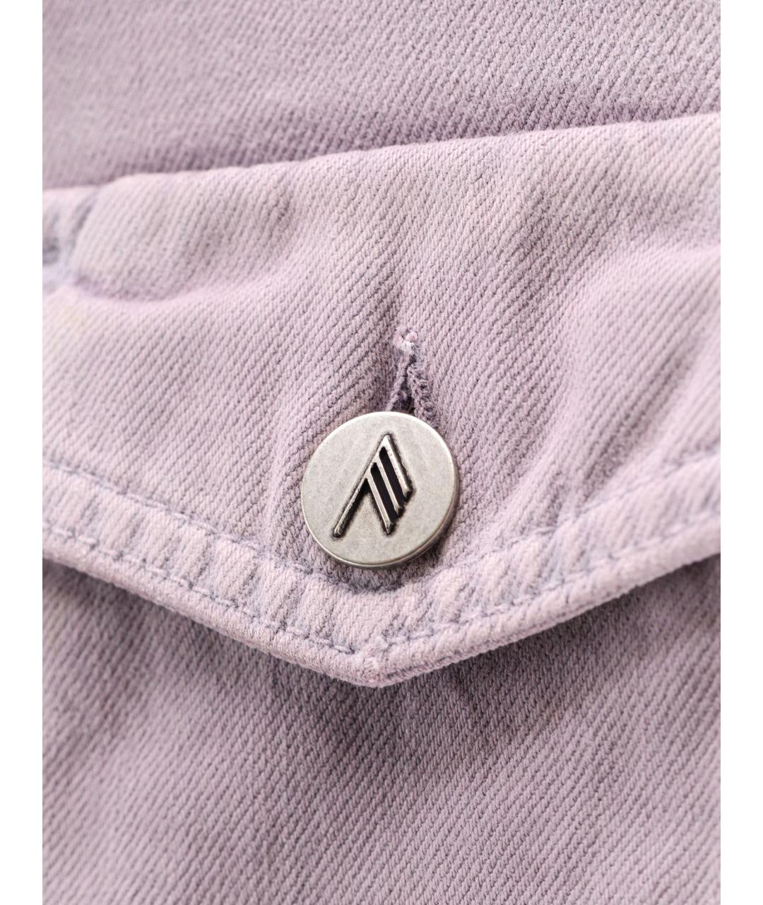 THE ATTICO Фиолетовая хлопковая юбка мини, фото 3