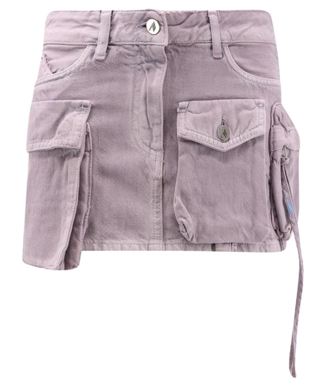 THE ATTICO Фиолетовая хлопковая юбка мини, фото 1