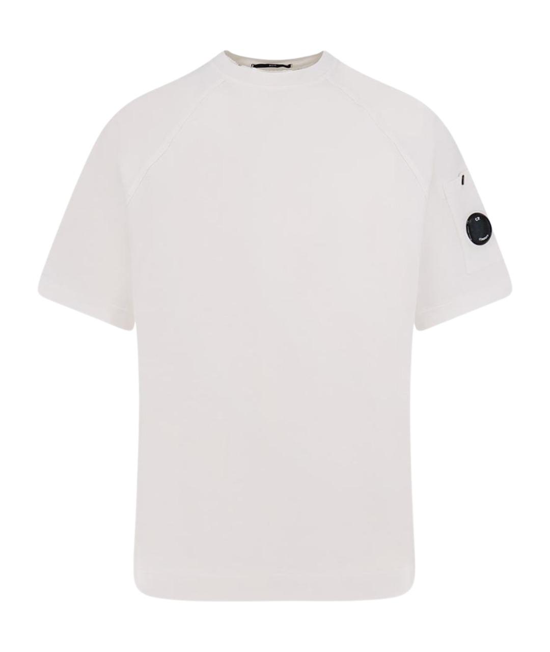 CP COMPANY Белая хлопковая футболка, фото 1