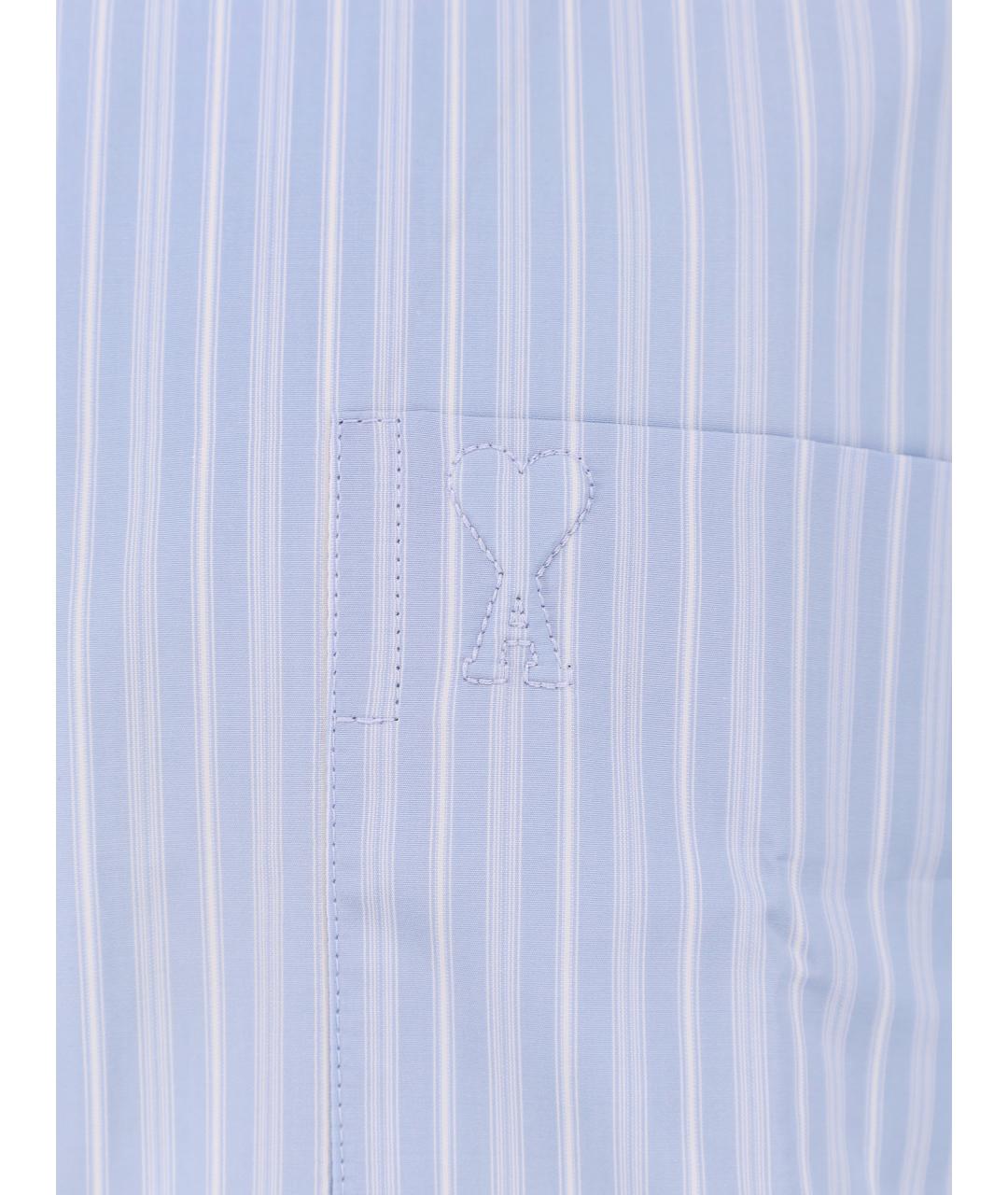 Ami Paris Голубая хлопковая кэжуал рубашка, фото 3