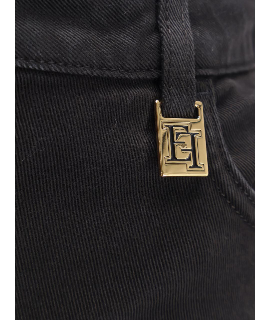 ELISABETTA FRANCHI Черные прямые брюки, фото 3