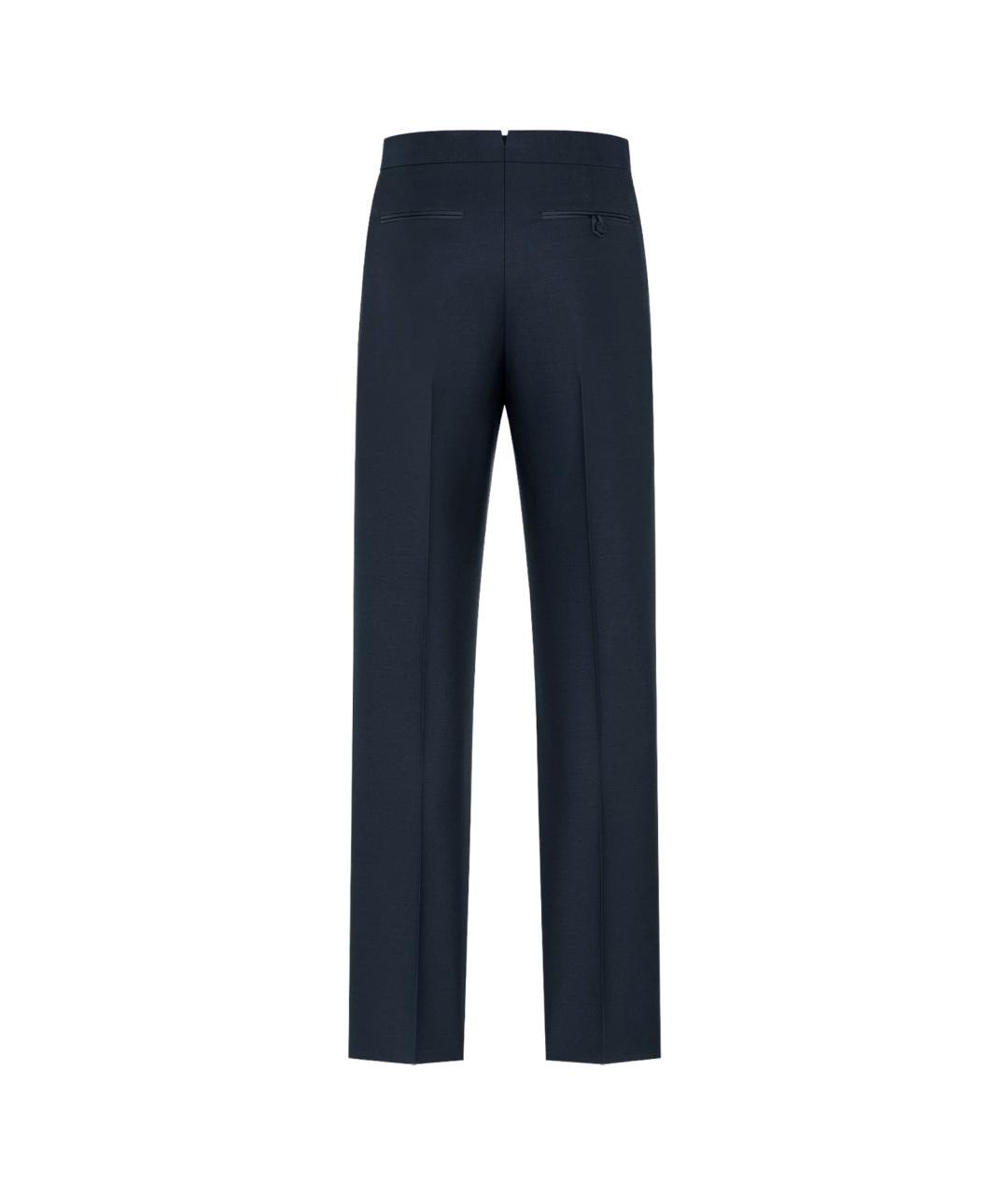 CHRISTIAN DIOR Темно-синие шерстяные классические брюки, фото 2