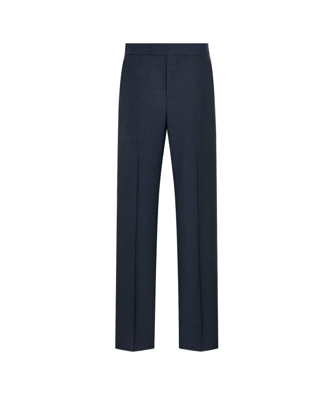 CHRISTIAN DIOR Темно-синие шерстяные классические брюки, фото 1