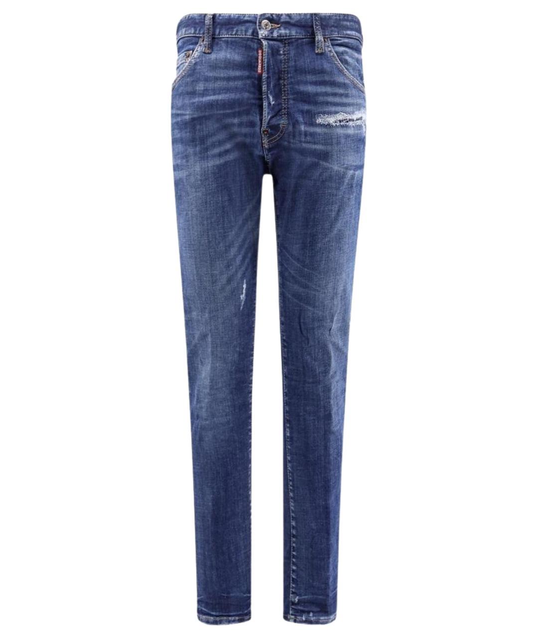 DSQUARED2 Синие хлопко-полиэстеровые прямые джинсы, фото 1