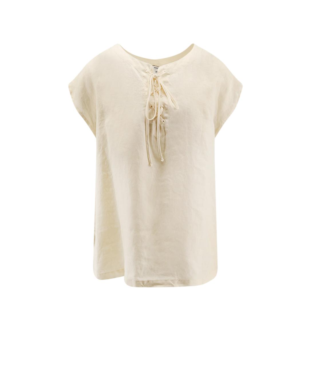 ASPESI Бежевая льняная рубашка, фото 4