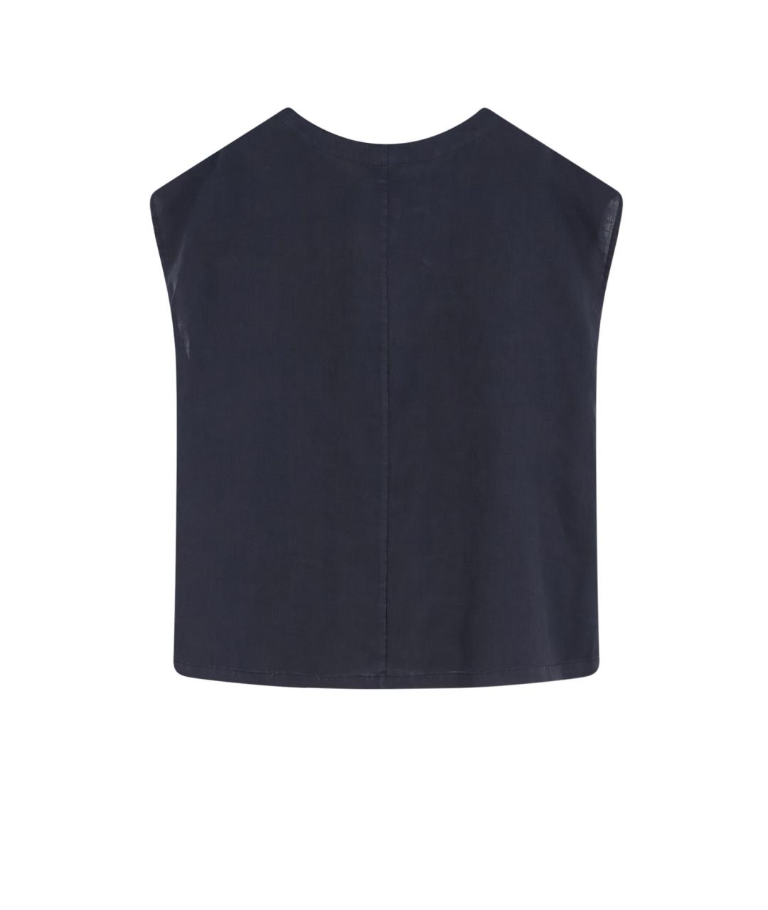 ASPESI Темно-синяя льняная блузы, фото 2