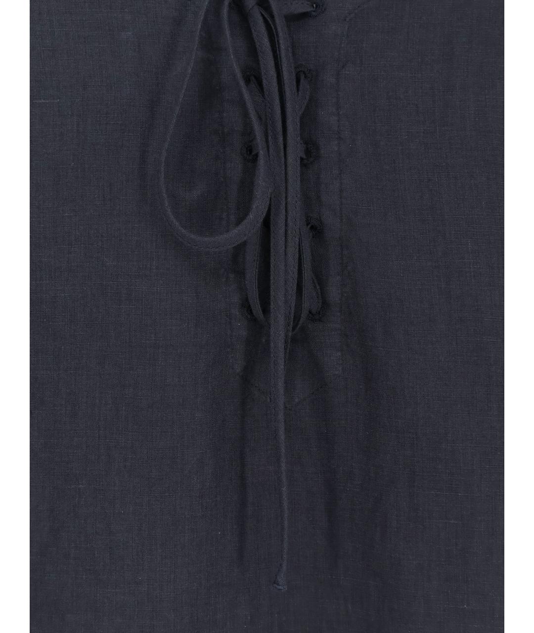 ASPESI Темно-синяя льняная блузы, фото 3