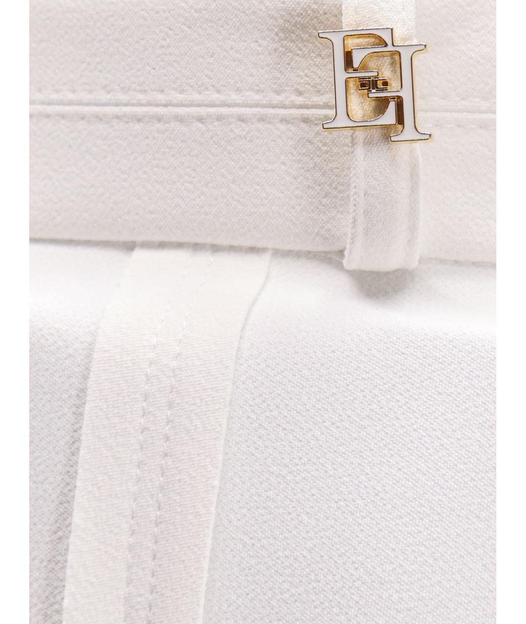 ELISABETTA FRANCHI Бежевые полиэстеровые брюки узкие, фото 3