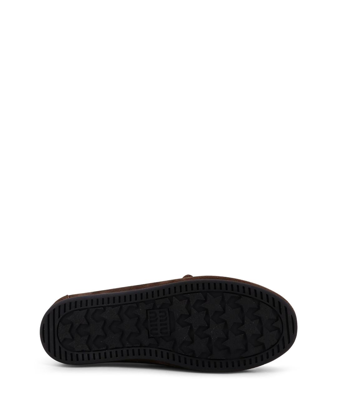 MIU MIU Коричневые замшевые лоферы, фото 4