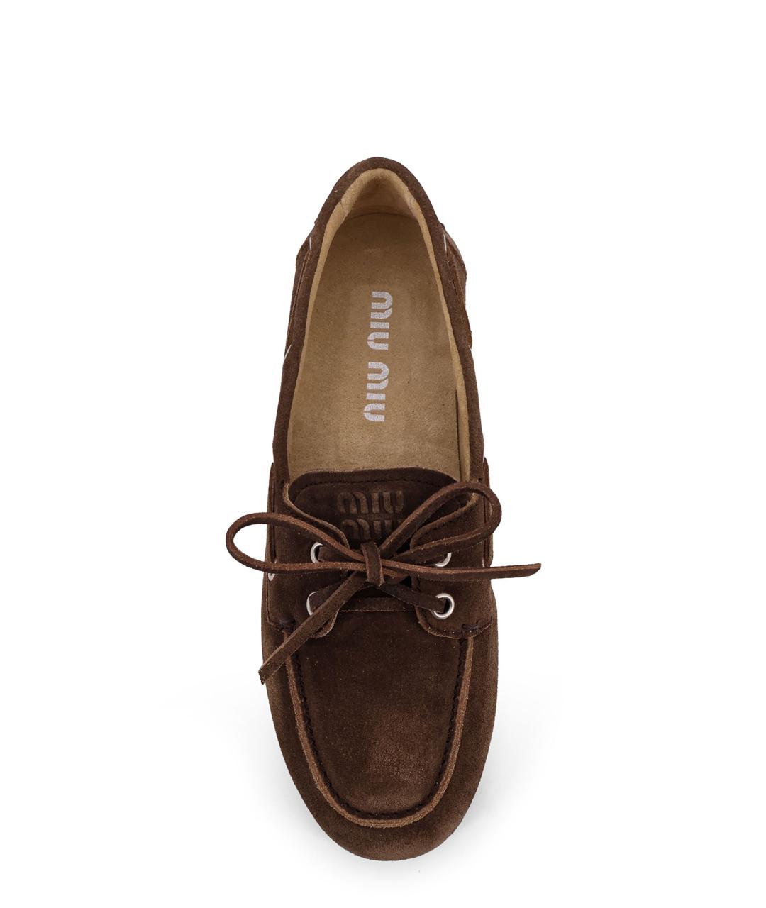 MIU MIU Коричневые замшевые лоферы, фото 5