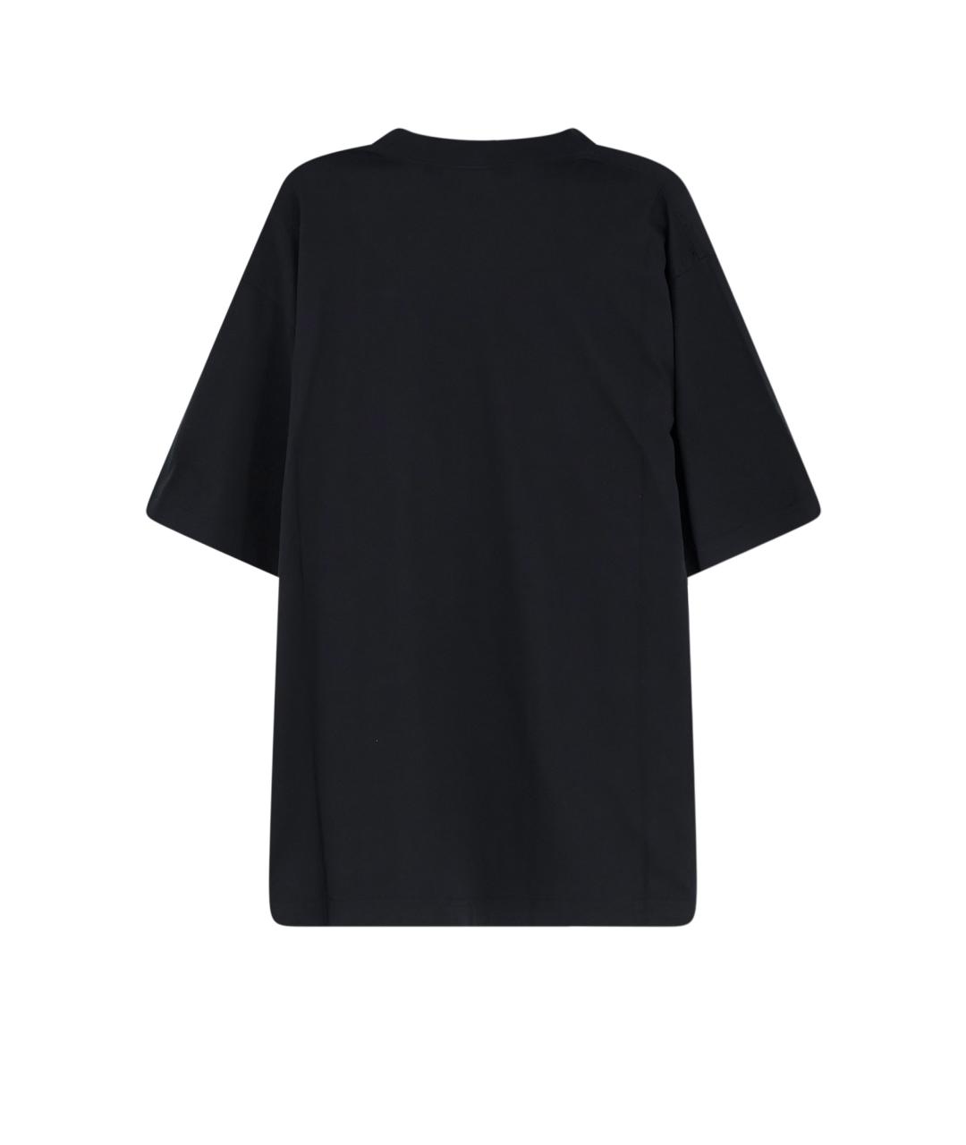 BALENCIAGA Черная хлопковая футболка, фото 2