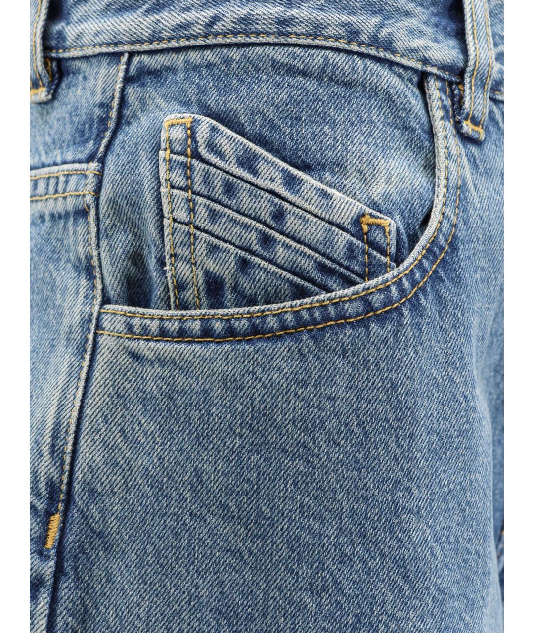 THE ATTICO Голубые хлопковые прямые джинсы, фото 3