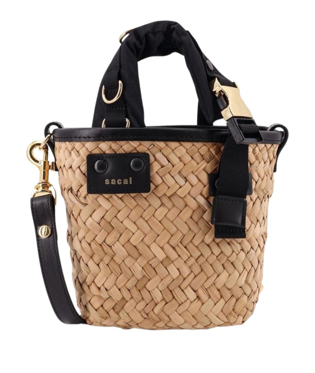SACAI Бежевая пелетеная сумка тоут, фото 1