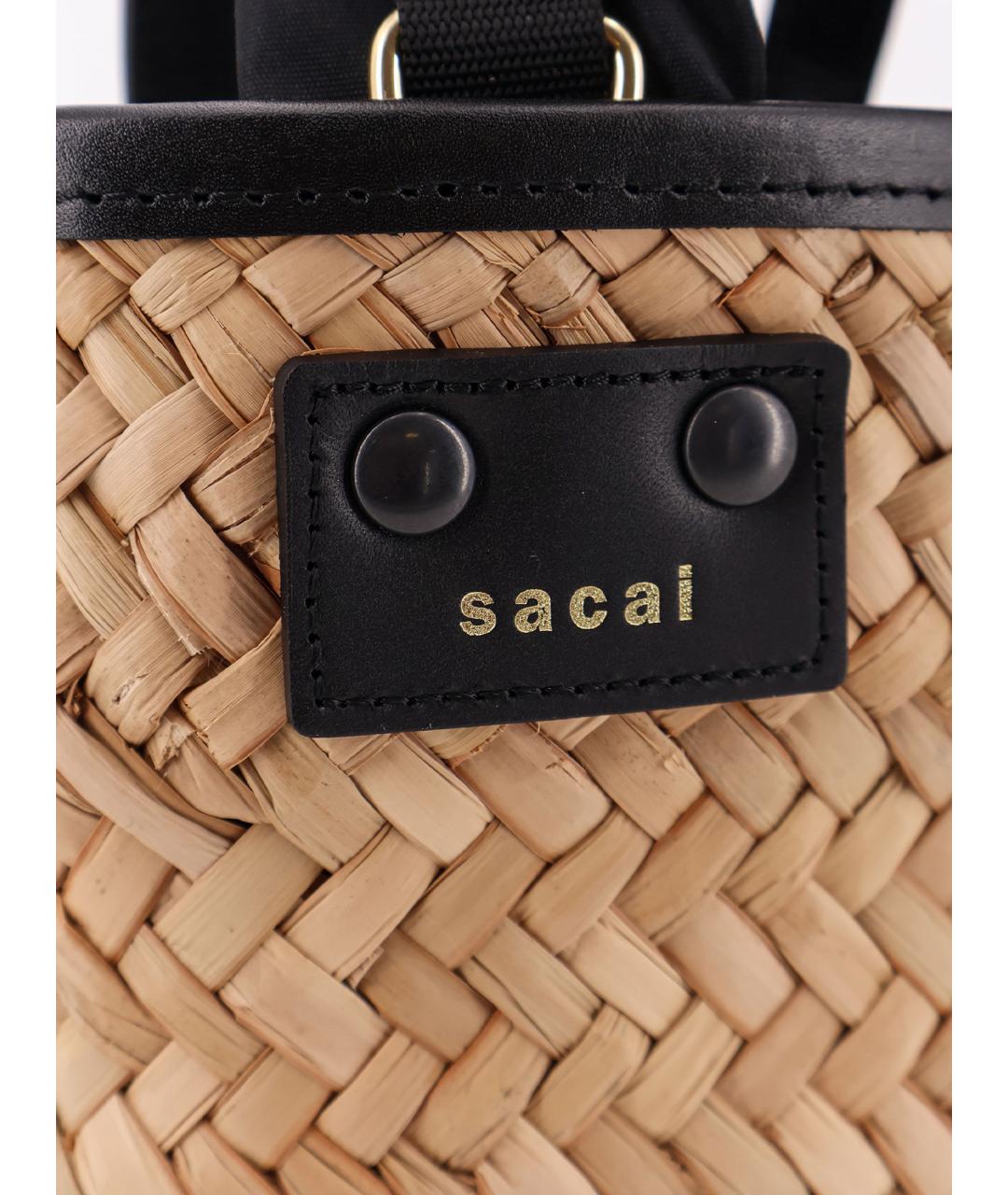 SACAI Бежевая пелетеная сумка тоут, фото 5