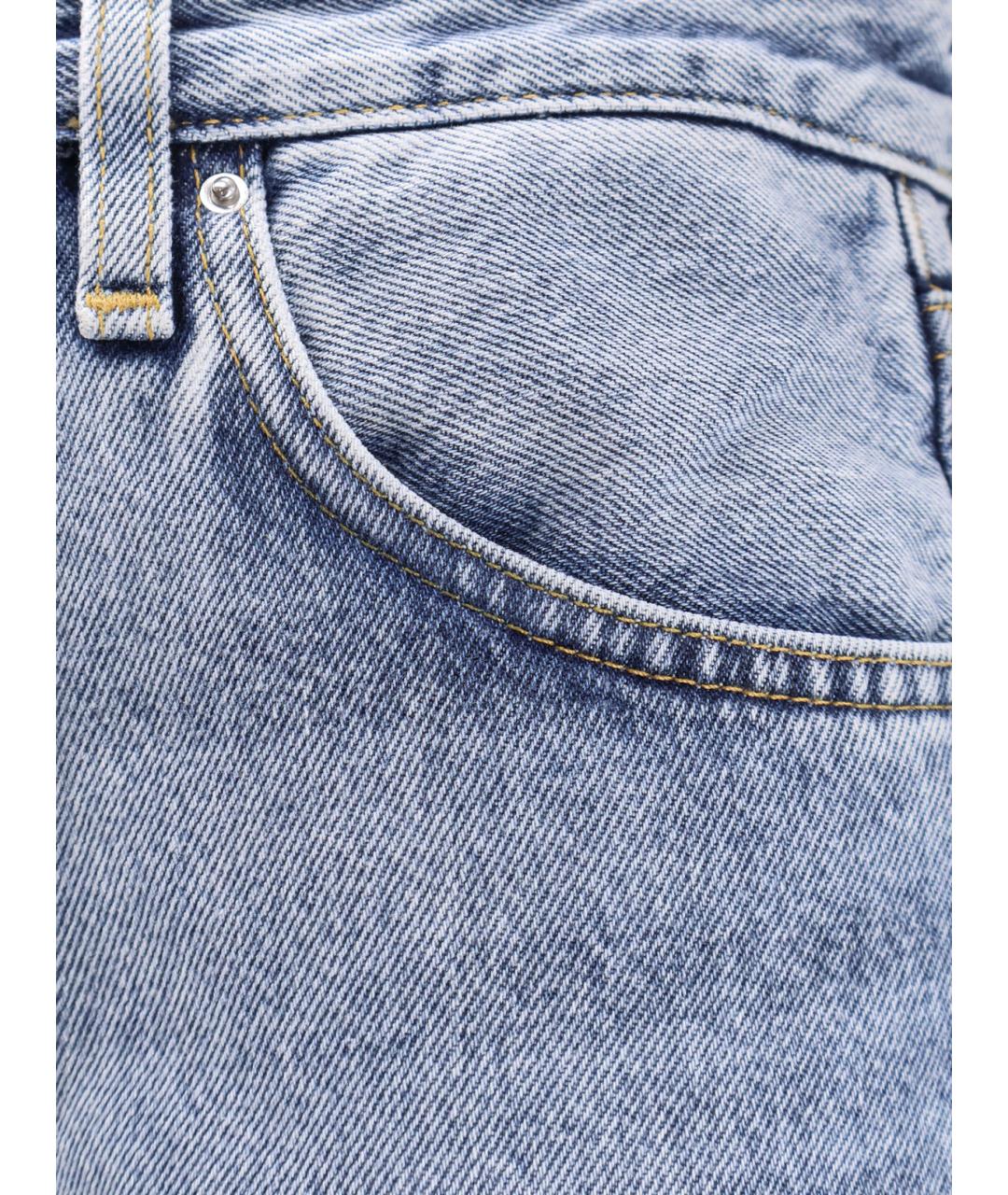TOTEME Голубые хлопковые прямые джинсы, фото 3