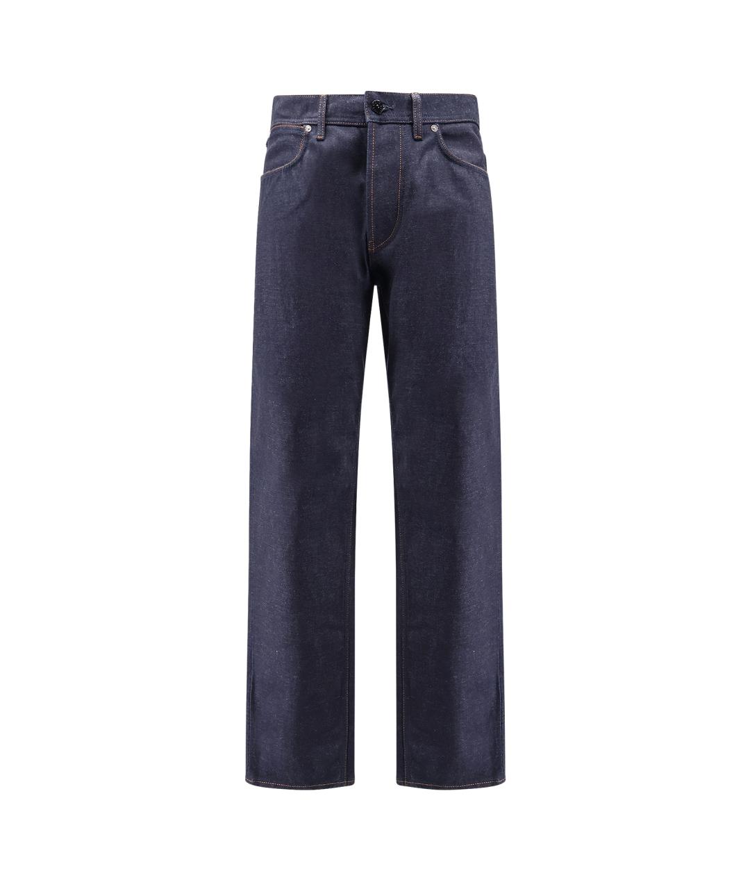 STONE ISLAND Темно-синие хлопковые прямые джинсы, фото 1