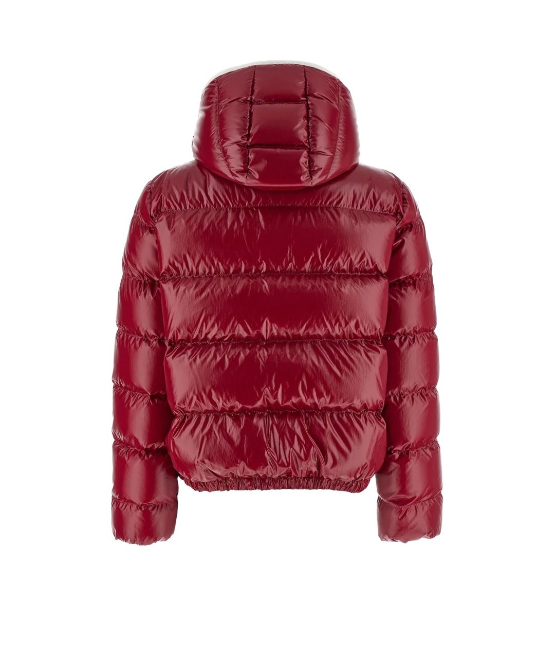 MONCLER Красный полиамидовый пуховик, фото 2