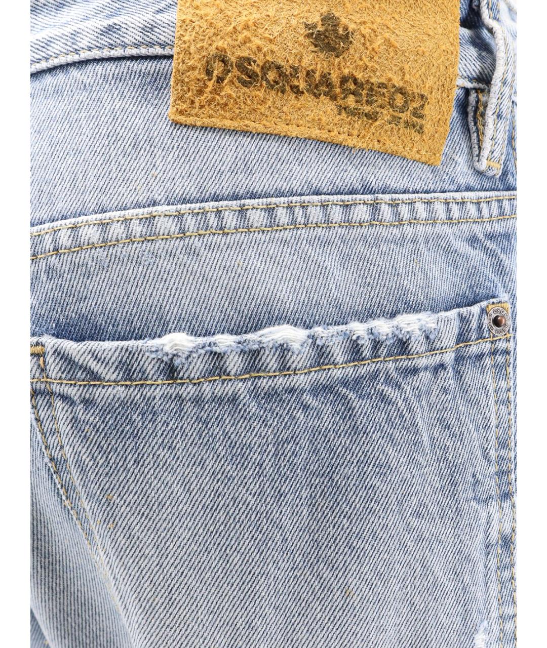 DSQUARED2 Синие хлопковые прямые джинсы, фото 3