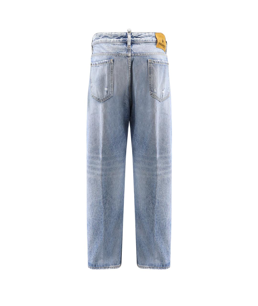 DSQUARED2 Синие хлопковые прямые джинсы, фото 2