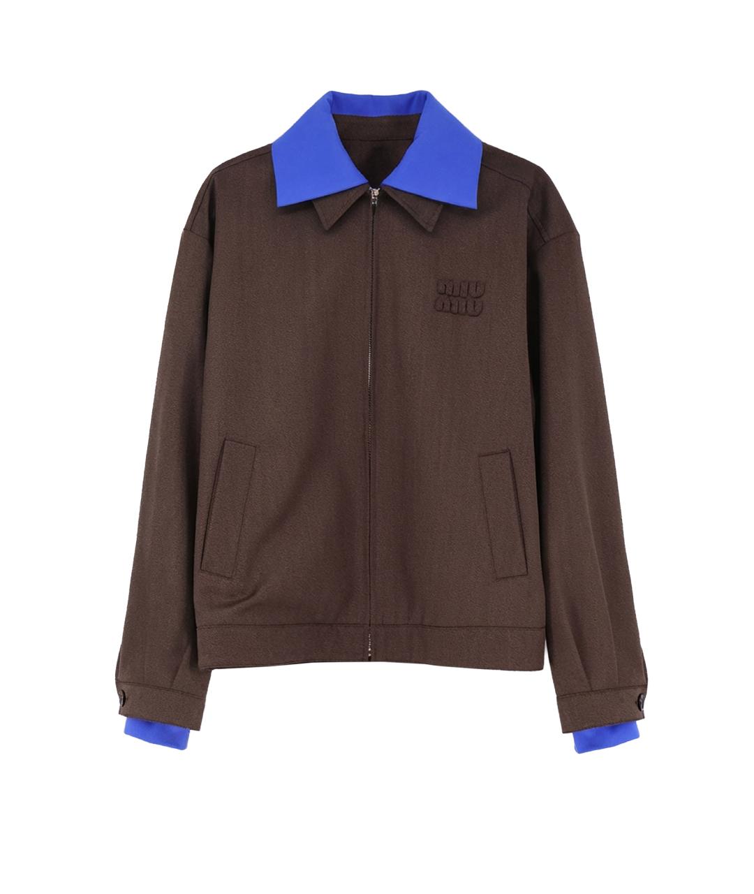 MIU MIU Коричневая шерстяная куртка, фото 1