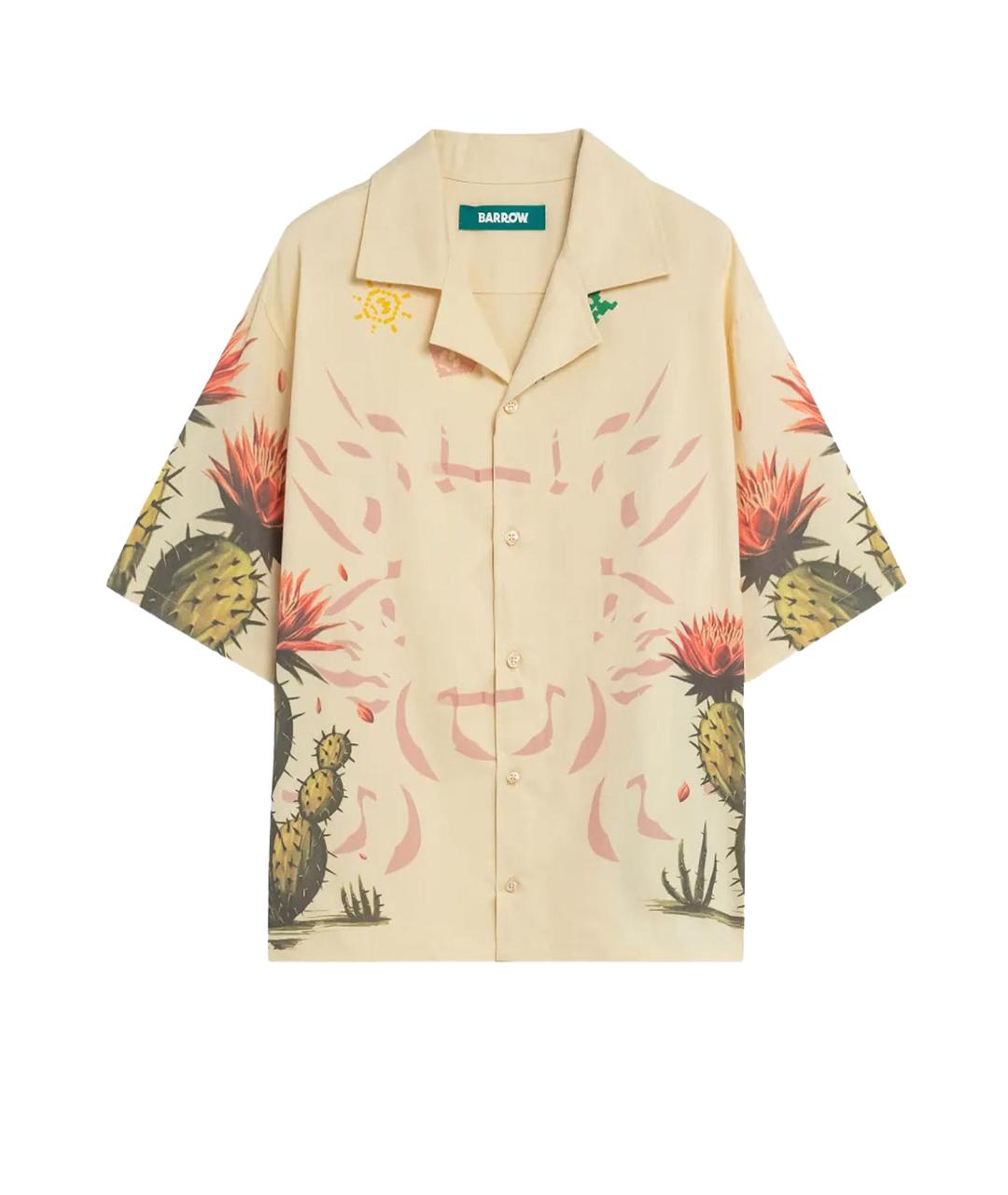 BARROW Бежевая хлопковая кэжуал рубашка, фото 3