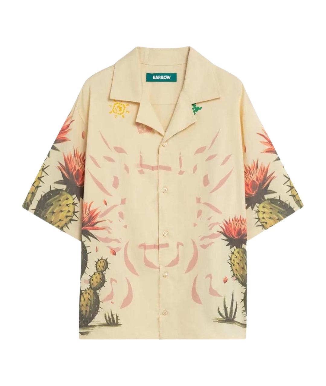 BARROW Бежевая хлопковая кэжуал рубашка, фото 1