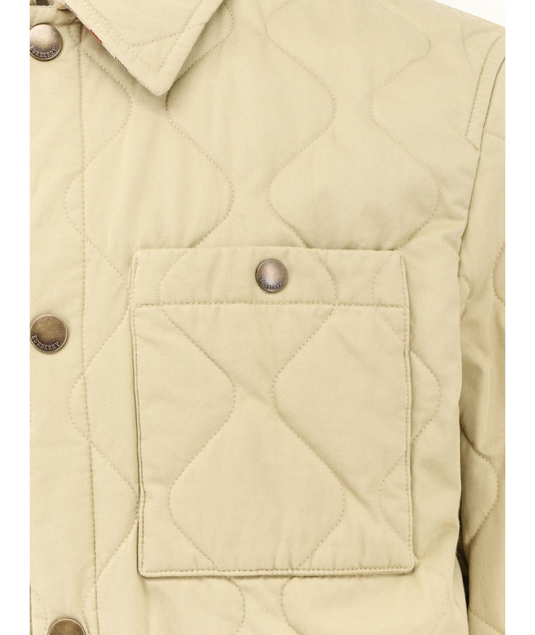 BURBERRY Бежевая хлопковая куртка, фото 3