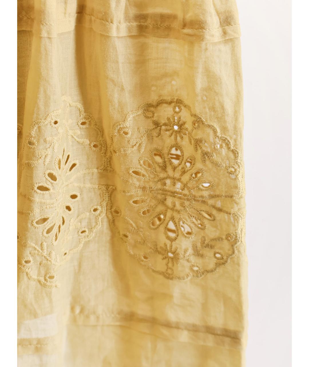 ISABEL MARANT ETOILE Желтая хлопковая юбка миди, фото 3
