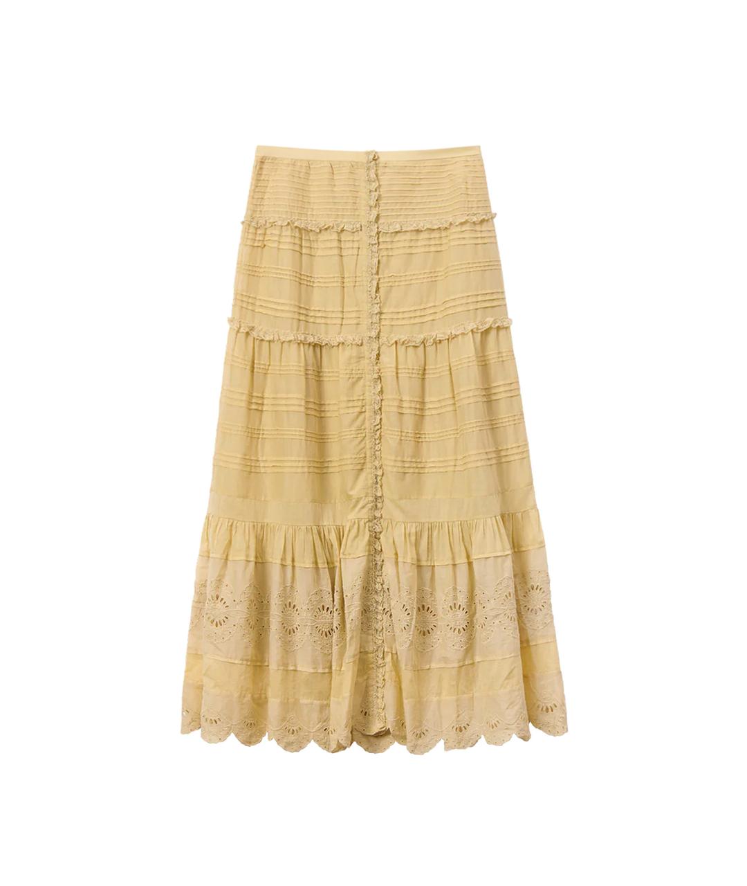 ISABEL MARANT ETOILE Желтая хлопковая юбка миди, фото 1