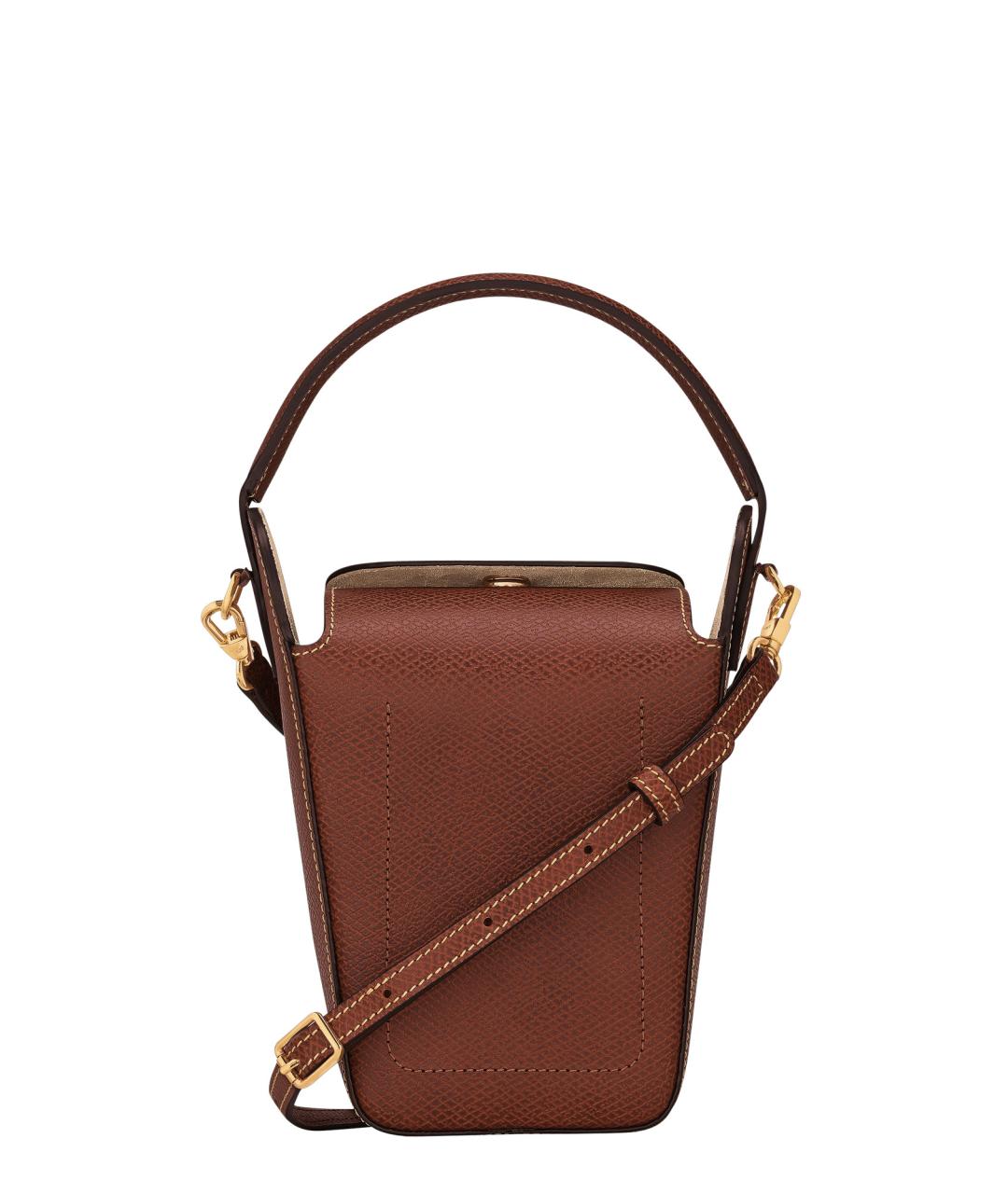 LONGCHAMP Коричневая кожаная сумка тоут, фото 2