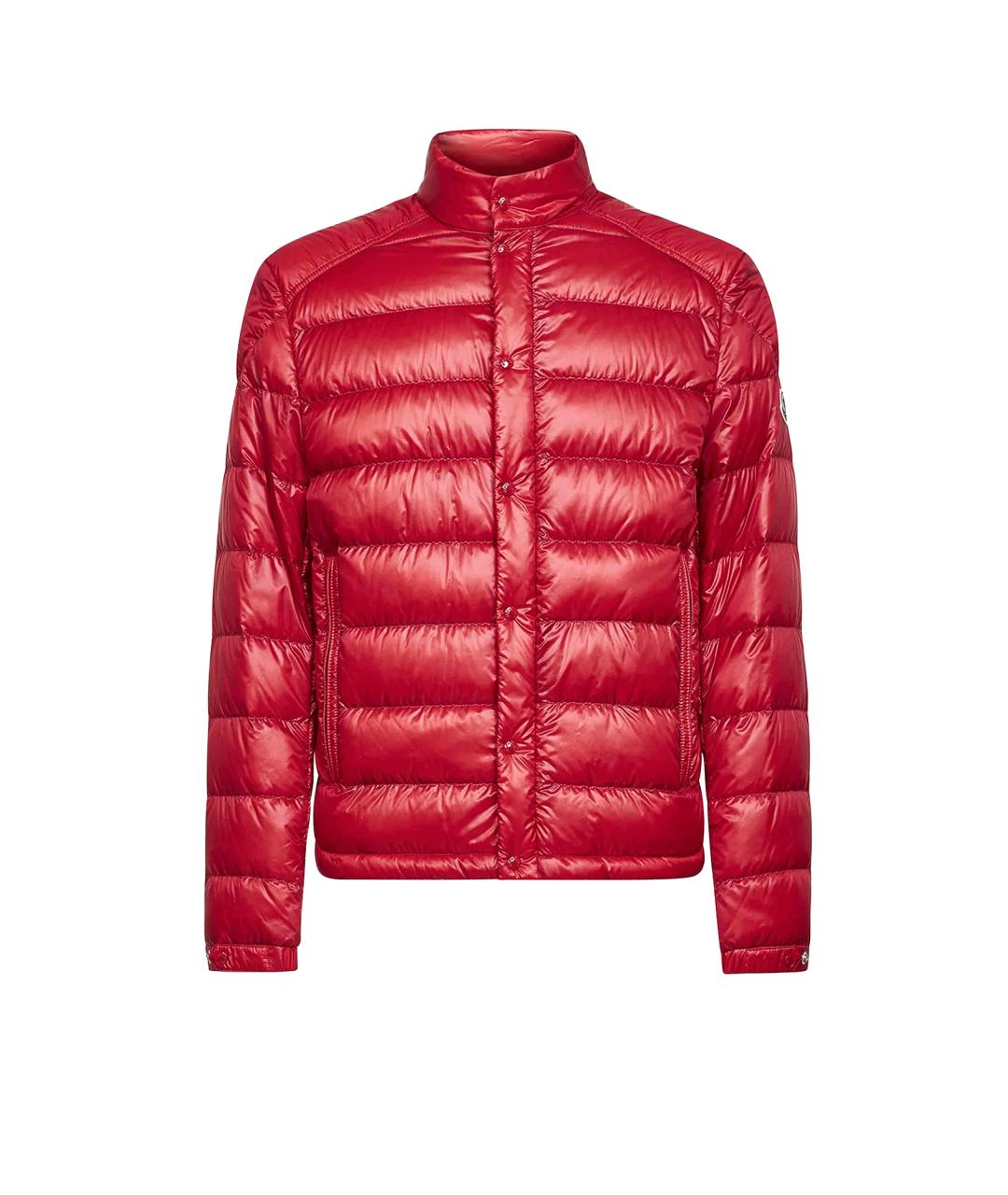 MONCLER Красный полиамидовый пуховик, фото 1