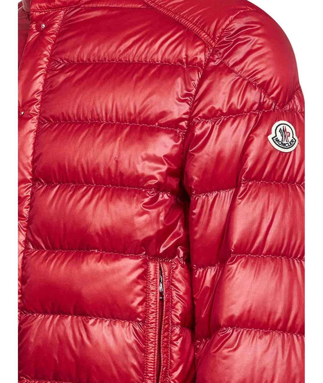 MONCLER Красный полиамидовый пуховик, фото 3