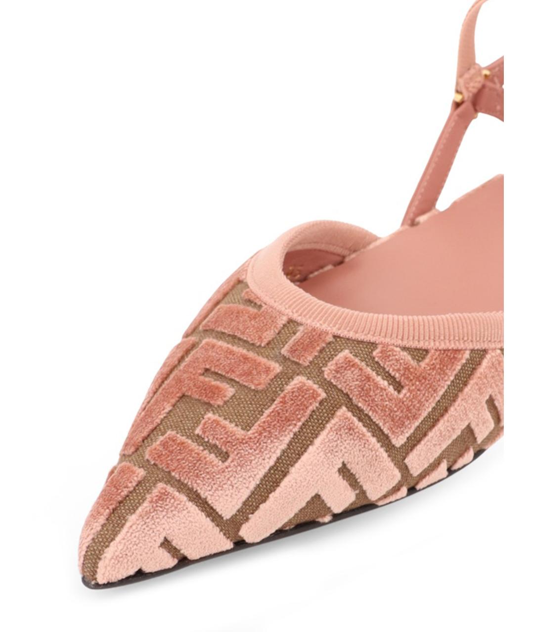 FENDI Розовые текстильные балетки, фото 4