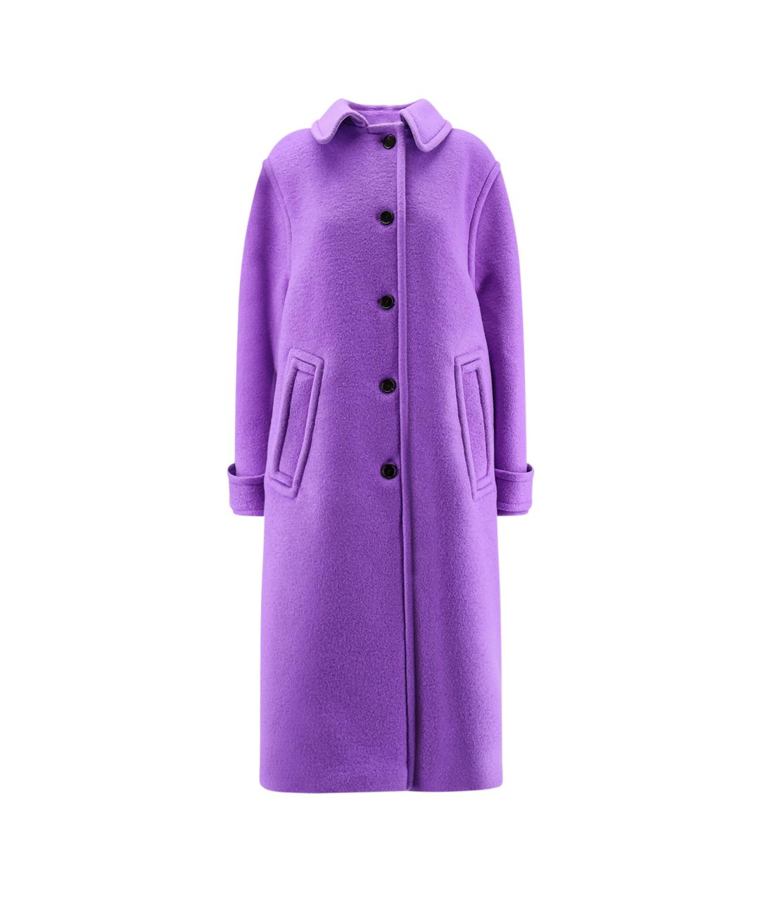 GUCCI Фиолетовое шерстяное пальто, фото 1