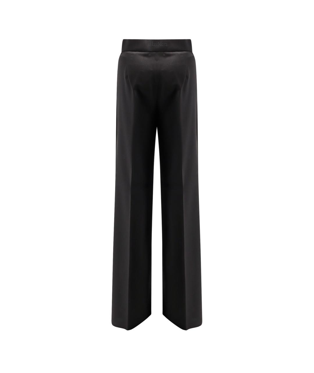 MAX MARA Черные шерстяные прямые брюки, фото 2