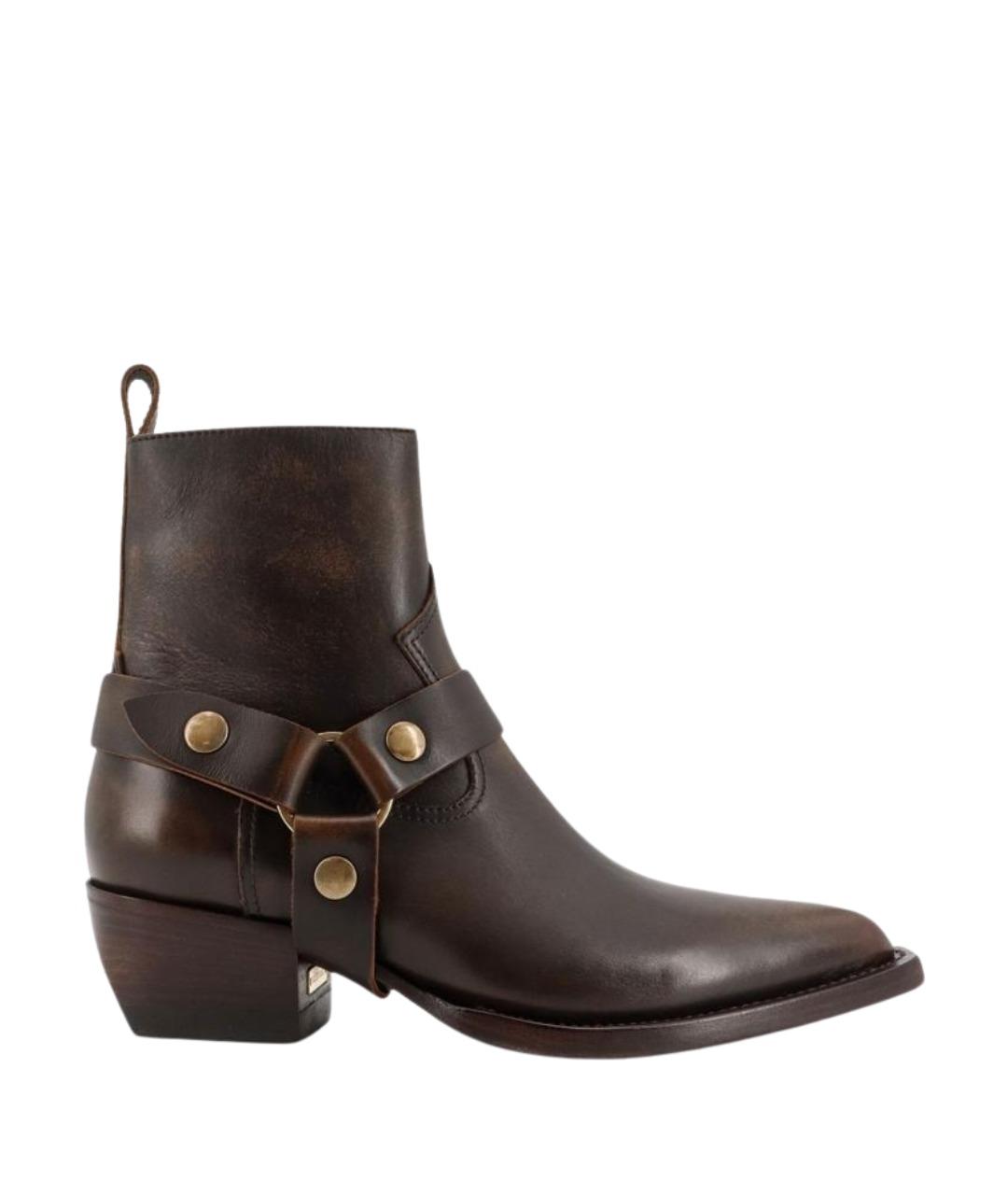 GOLDEN GOOSE DELUXE BRAND Коричневые кожаные ботинки, фото 1