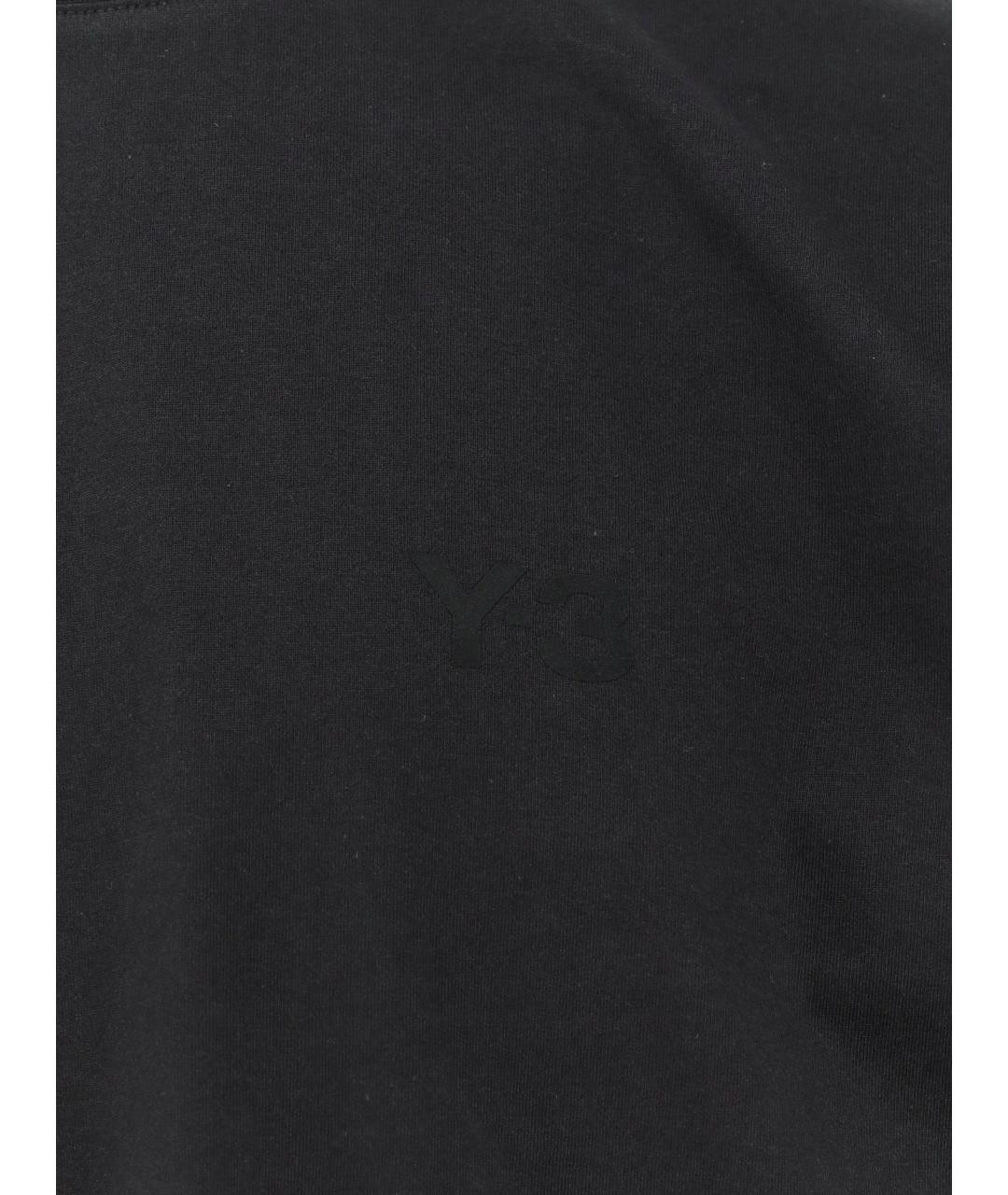 Y-3 Черная хлопковая футболка, фото 3