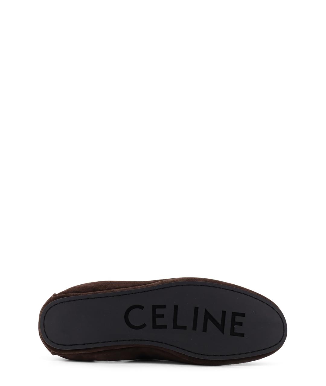 CELINE Коричневые замшевые лоферы, фото 4