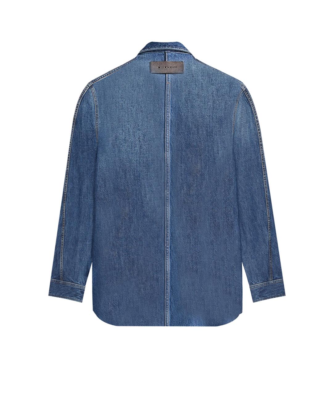 GIVENCHY Синяя хлопковая кэжуал рубашка, фото 2