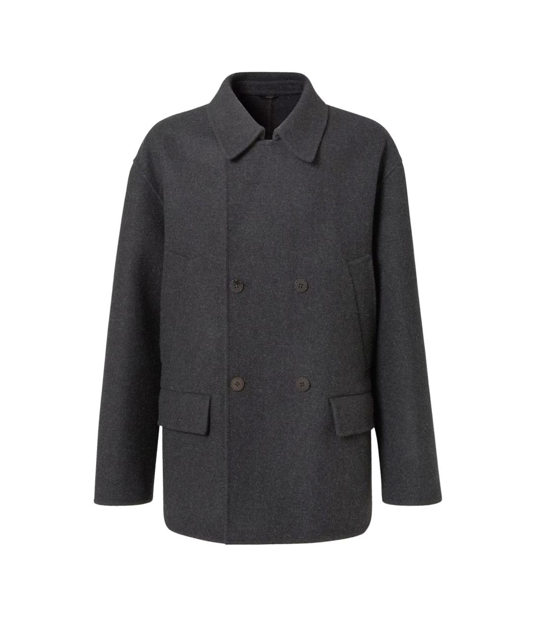 FENDI Антрацитовое шерстяное пальто, фото 1