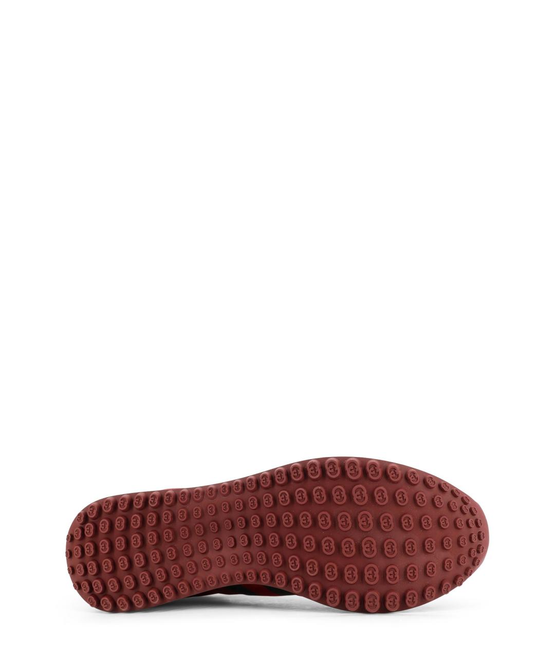 GUCCI Бордовые замшевые низкие кроссовки / кеды, фото 4