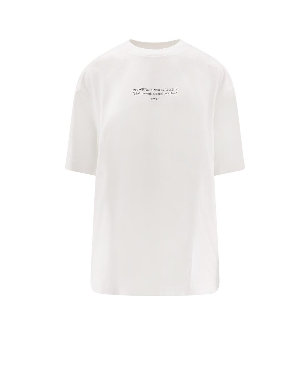 OFF-WHITE Белая хлопковая футболка, фото 1