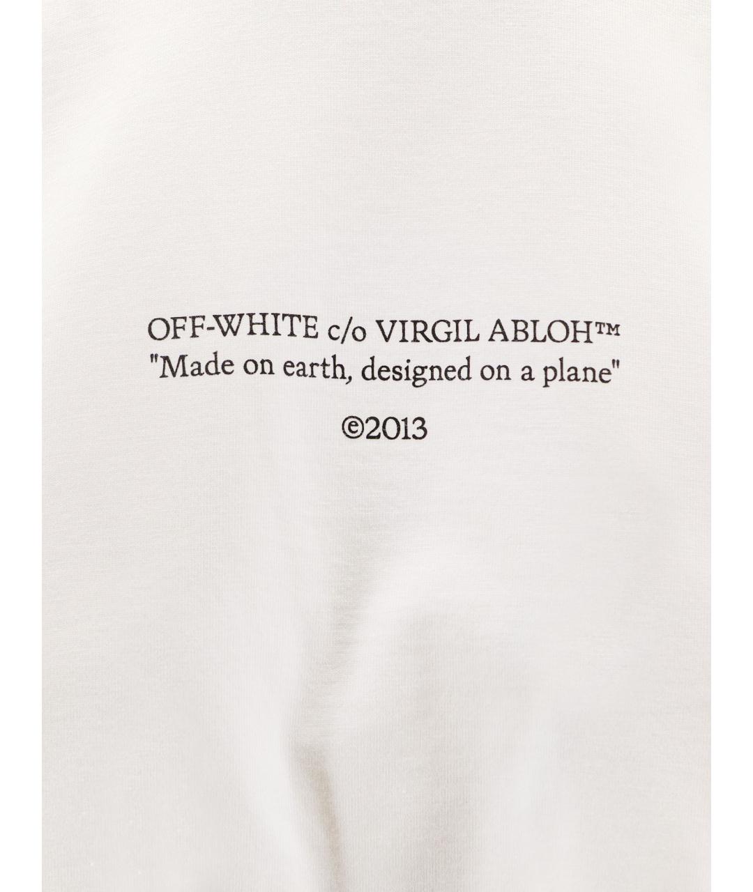 OFF-WHITE Белая хлопковая футболка, фото 3