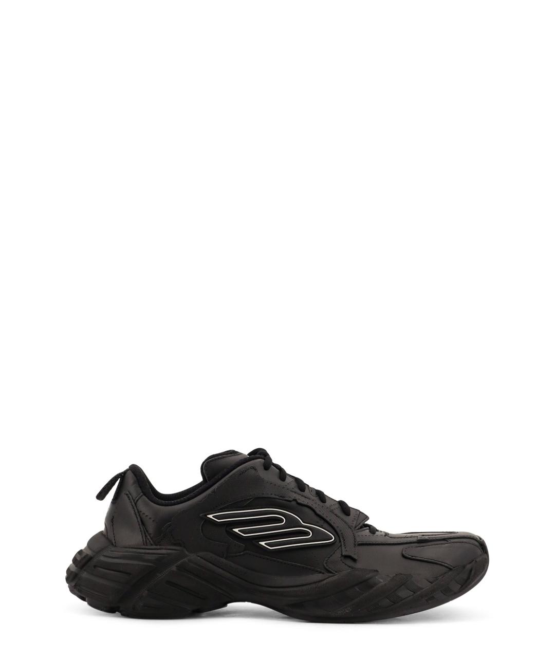 BALENCIAGA Черные кожаные низкие кроссовки / кеды, фото 1